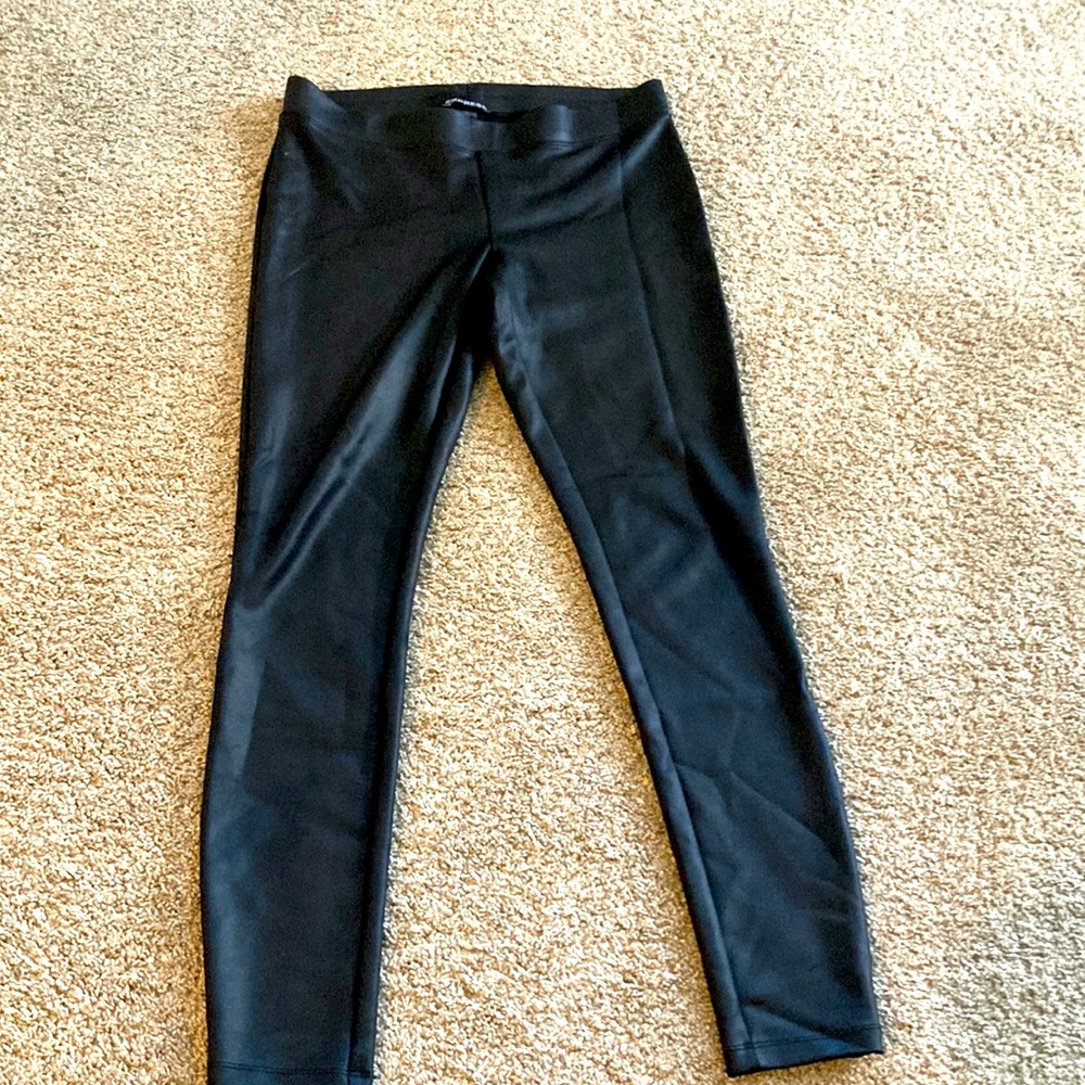 Black Faux Leather Leggings from Express - Size 4